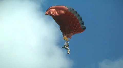Parachute in sky Stock Footage 38334638