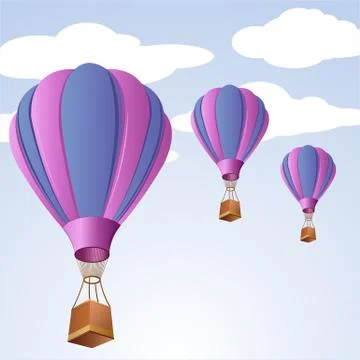 Parachute in sky Stock Illustration