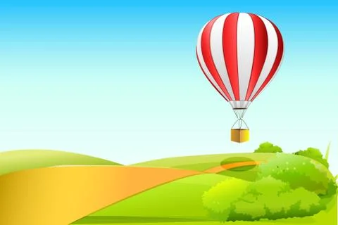 Parachute in sky Stock Illustration