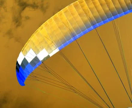 Parachute in the sky. Inversion Stock Photos