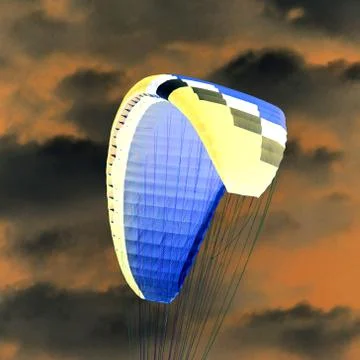 Parachute in the sky. Inversion Stock Photos