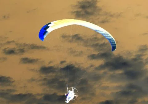 Parachute in the sky. Inversion Stock Photos