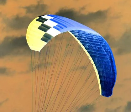 Parachute in the sky. Inversion Stock Photos