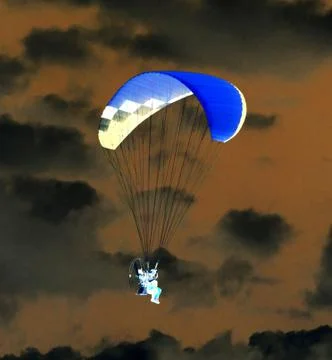 Parachute in the sky. Inversion Stock Photos