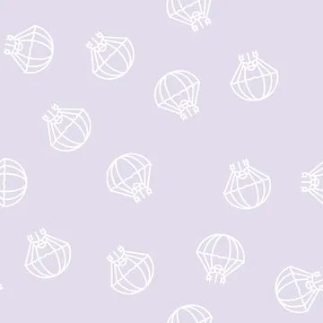 Parachute soldier line seamless pattern Stock Illustration
