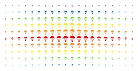 Parachute Spectral Halftone Effect Illustrazione stock