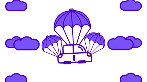 Parachute Supply Cluster Stock Footage 335679315
