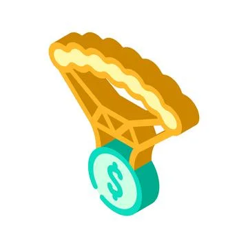 Parachute tax isometric icon vector illustration 스톡 일러스트