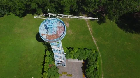 Parachute Tower in Katowice from a drone Stock Footage 156858031