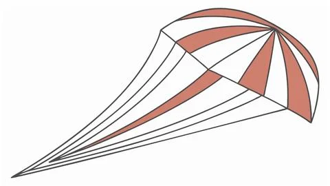 Parachute vector illustration graphic design for skydiving sports equipment and Illustrazione stock