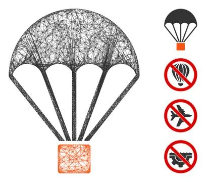 Parachute Web Vector Mesh Illustration Stock Illustration