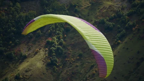 Parachute wing between the mountains Stock Footage 172534637