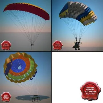 Parachutes Collection 3D Model