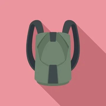 Parachuting backpack icon, flat style Illustrazione stock
