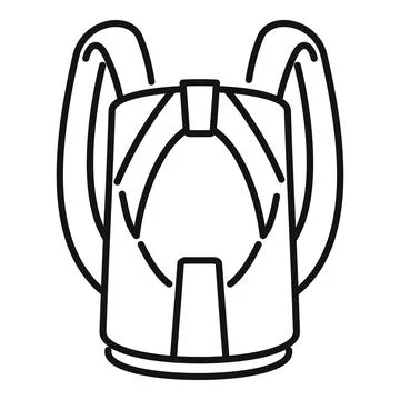 Parachuting backpack icon, outline style Stock Illustration