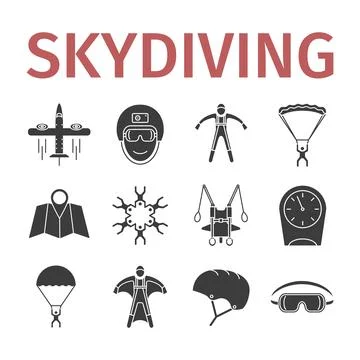 Parachuting banner. Skydiving. Vector illustration. Illustrazione stock