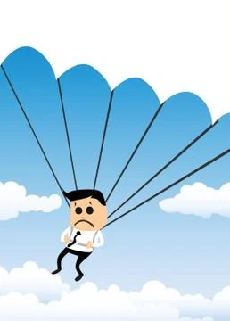 Parachuting businessman Stock Illustration
