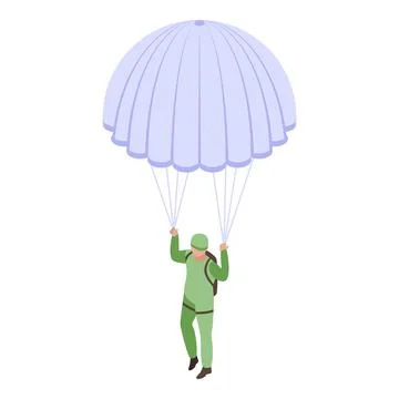 Parachuting icon, isometric style Illustrazione stock