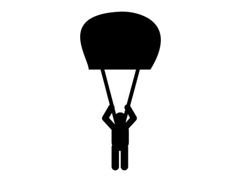 Parachuting icon on white イラスト素材