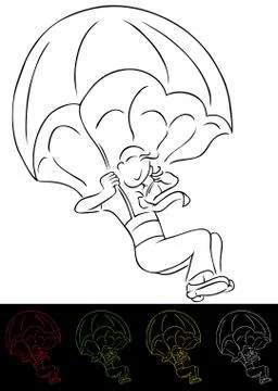 Parachuting Ilustración de archivo