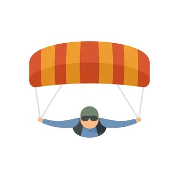 Parachuting man icon flat isolated vector Illustrazione stock