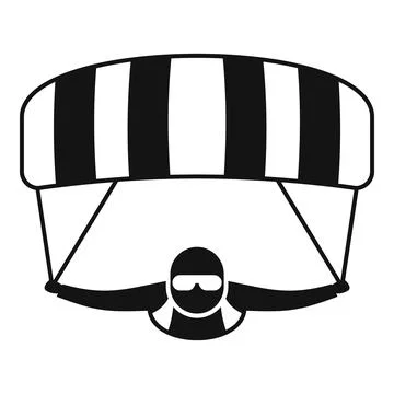 Parachuting man icon, simple style Illustration