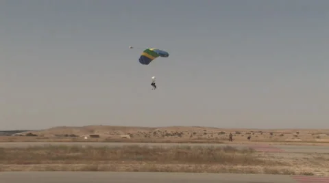 Parachuting out of airplane Stockbeeldmateriaal 54671933