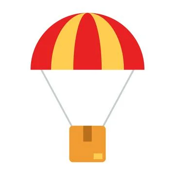 Parachuting parcel clip art vector illustration Illustrazione stock