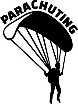 Parachuting with silhouette Illustrazione stock