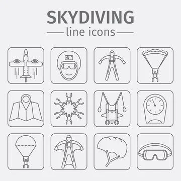 Parachuting. Skydiving. Illustration