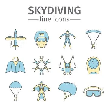 Parachuting. Skydiving. Stock Illustration