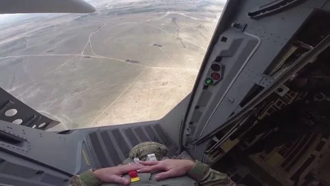 Parachuting Soldier Video stock 136435075