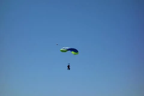 Parachuting in tandem Stock Photos