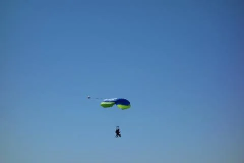 Parachuting in tandem Stock Photos