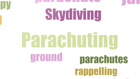 Parachuting Word Cloud Animated Isolated Video stock 107245779