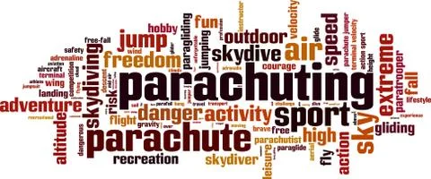 Parachuting word cloud Stock Illustration