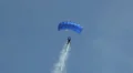 Parachutist with Europa sign on his parachute HD Footage