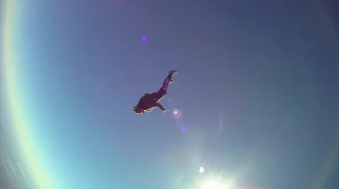 Parachutist in flight Stock Footage 50634985