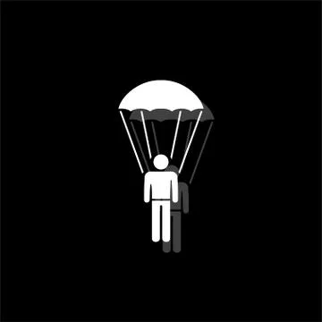 Parachutist icon flat Stock Illustration
