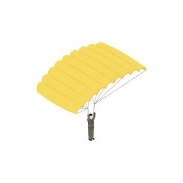 Parachutist icon, isometric 3d style Illustrazione stock