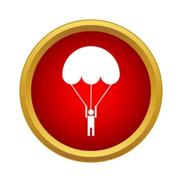 Parachutist icon in simple style Stock Illustration