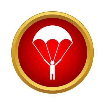 Parachutist icon in simple style Stock Illustration