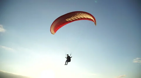 Parachutist lands on the ground Video stock 55301722