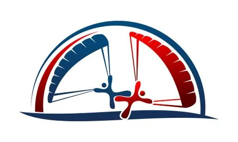 Parachutist Logo Design Template Vector 스톡 일러스트