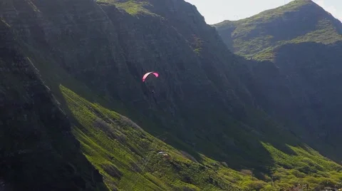 Parachutist in the Mountains Stock Footage 43859096