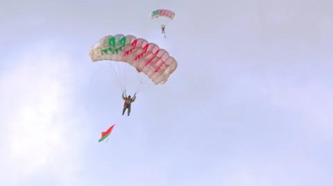 Parachutist soars in the sky Stock Footage 64751582