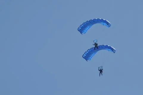 Parachutists in the air Stock Photos