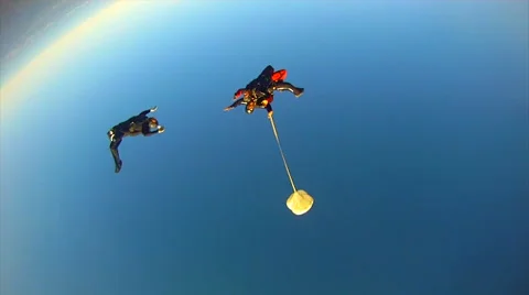 Parachutists in the sky Stock Footage 50635001