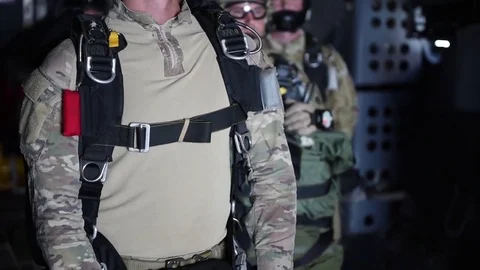 Parachutists waiting to jump from plane Video stock 83847893