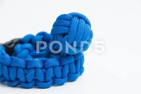 Paracord cobra knot bracelet wristlet with monkey fist Stock Photos